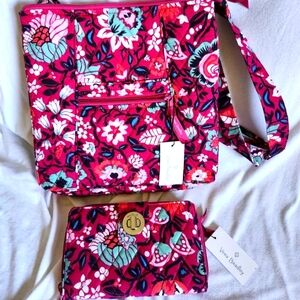 Vera Bradley Bloom Berry Hipster Wallet Set